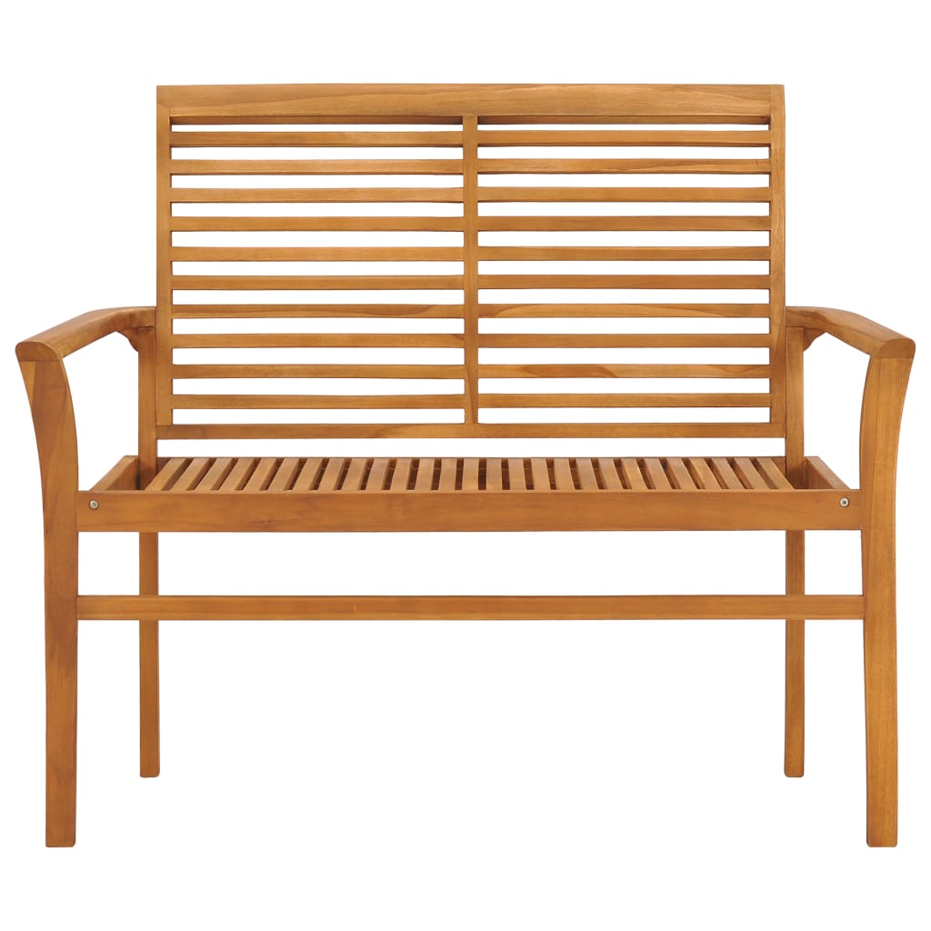 NNEVL Garden Bench with Cream Cushion 112 cm Solid Teak Wood