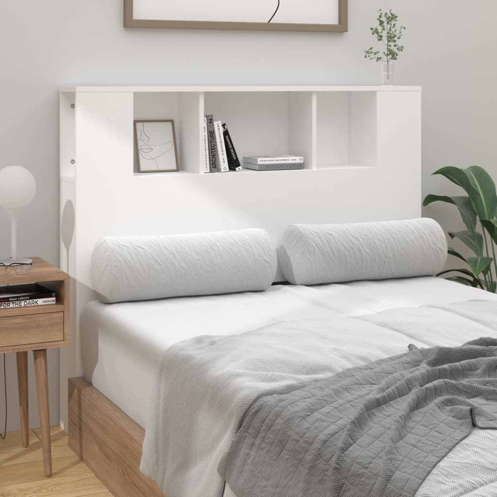 NNEVL Headboard Cabinet White 120x18.5x104.5 cm
