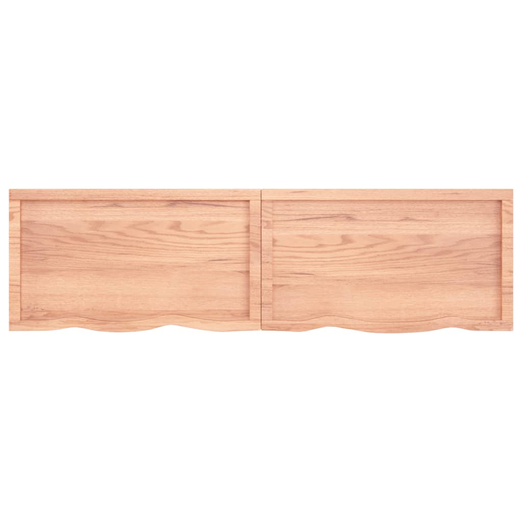 NNEVL Wall Shelf Light Brown 180x50x(2-4) cm Treated Solid Wood Oak